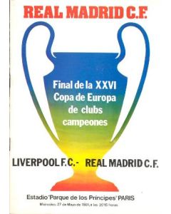 1981 European Cup Final Real Madrid v Liverpool Real Madrid Issue MEGA RARE