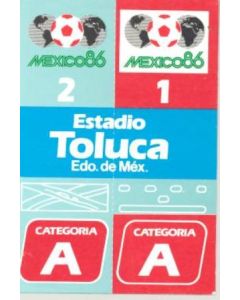 1986 World Cup Mexico Toluca stadium ticket