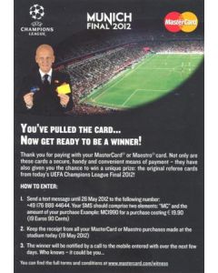 2012 Champions League Final Chelsea v Bayern Munich 19/05/2012 Master Card flyer in English and German
