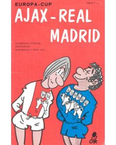 1973 Ajax v Real Madrid official programme 11/04/1973 Europa Cup