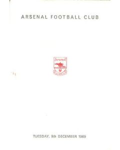 Arsenal - Dinner & Cabaret to The Honorary Stewards of Arsenal FC menu with ribbon 09/12/1969