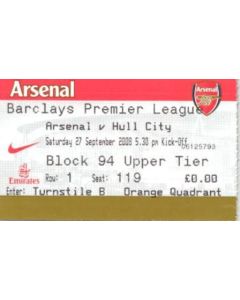 Arsenal v Hull City ticket 27/09/2008