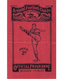 1939 Arsenal v Brentford Football Programme