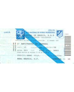 Atletico Madrid ticket 1992-1993