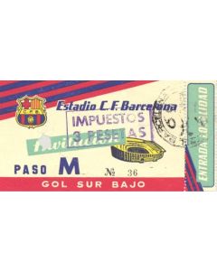 Barcelona unused ticket 1958-1959