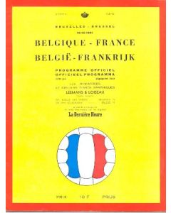 1961 Belgium v France official programme 18/10/1961
