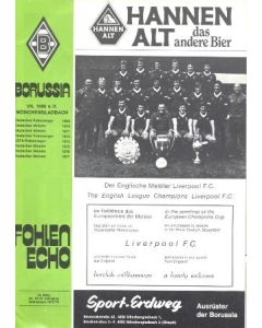 1978 European Cup Semi-Final Borussia Monchengladbach, Germany v Liverpool official programme 29/03/1978