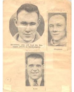 Newspaper cuttings photos probably of season 1950-1951