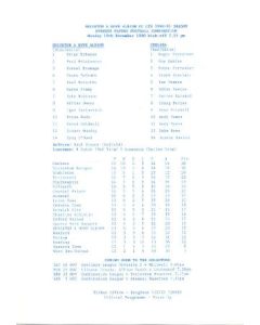 Brighton & Hove Albion v Chelsea official teamsheet 19/11/1990