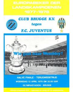 1978 Clup Brugge v Juventus official programme 12/04/1978 European Cup Semi-Final