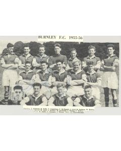 Burnley signed team photograph newspaper cutting of 1955-1956