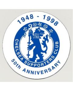 Chelsea round sticker 50th Anniversary 1948-1998