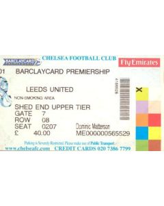 Chelsea v Leeds United ticket 28/12/2002 Premier League