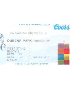 Chelsea v Queen's Park Rangers ticket 23/03/1996