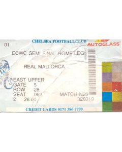 Chelsea v Real Majorca ticket 08/04/1999 Cup Winners Cup Semi-Final