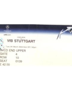 Chelsea v Stuttgart ticket 09/03/2004