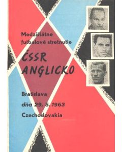 1963 Czechoslovakia v England official programme 29/05/1963