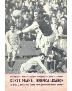 1963 Dukla, Prag v Benfica, Lisbon official programme 13/03/1963