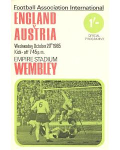 1965 England v Austria official programme 20/10/1965