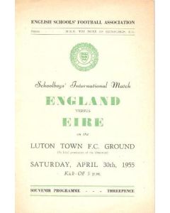 1955 England v EIRE official programme 30/04/1955 Schoolboys' International Match
