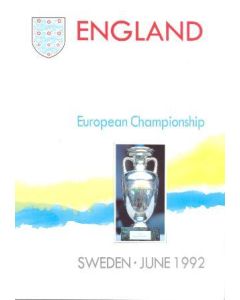 1992 European Championship England  in Sweden VIP programme 