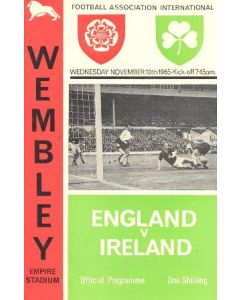 1965 England v Ireland official programme 10/11/1965