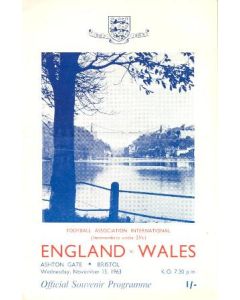 1963 England v Wales Intermediate Under-23's official programme 13/11/1963