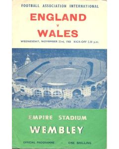1960 England v Wales official programme 23/11/1960