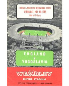 1966 England v Yugoslavia official programme 04/05/1966