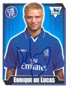 Enrique De Lucas Premier League 2003 Sticker with Printed Signature