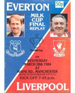 1984 Milk Cup Final Replay Everton v Liverpool official programme 28/03/1984