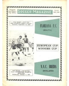 1967 Floriana, Malta v Breda, Holland official programme 04/10/1967 European Cup Winners Cup