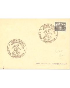 German Football Championship Berlin 1951 First Day Cover 30/06/1951