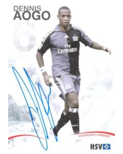 Hamburg Dennis Aogo originally signed card of Season 2009-2010