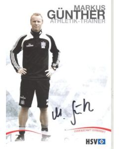 Hamburg Markus Gunther - Athletics Trainer originally signed card of Season 2009-2010