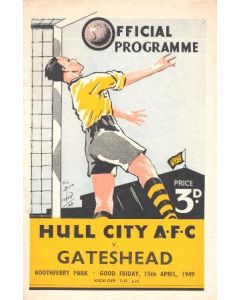 Hull City v Gateshead official programme 15/04/1949