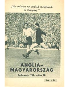1960 Hungary v England official programme 22/05/1960