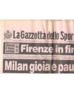 La Gazzetta Dello Sport - Italian newspaper of 18/04/1990, covering the match Milan v Juventus