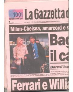 La Gazzetta dello Sport, Italian Newspaper about the match Milan v Chelsea 19/02/1997
