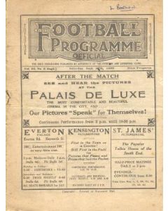 Liverpool v Chelsea official programme 27/09/1930 and Everton Res V Sheffield utd Res