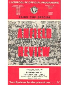 1969 Liverpool v Vitoria Setubal European Fairs Cup Second Round Second Leg official programme 26/11/1969