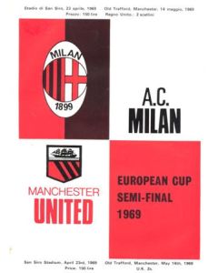 1969 European Cup Semi-Final Milan v Manchester United official programme 23/04/1969