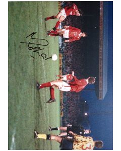 mickey thomas wrexham autographed football photo