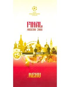 2008 Champions League Final Manchester United v Chelsea im Moscow Menu of Directors' Eve of the Final, Very Rare!