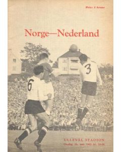 1962 Norway v Holland official programme 16/05/1962