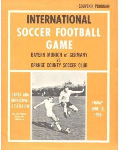 1966 Orange County v Bayern Munich In California Official Programme 10/06/1966