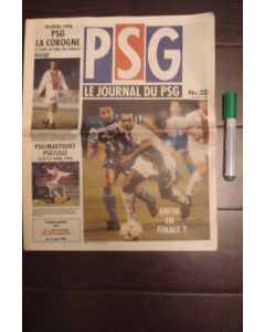 PSG newspaper of 14/04/1996 covering Paris Saint-Germain v Lille