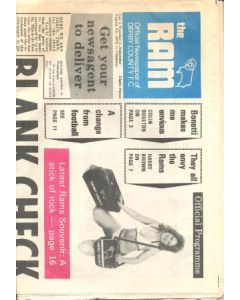 Derby County vChelsea official programme The Ram official newspaper of Derby County Football Club 25/08/1973
