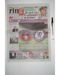 Ring Rumanian newspaper/programme, covering Steaua Bucharest v Chelsea 07/03/2013 UEFA Europa League
