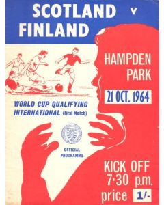 1964 Scotland v Finland official programme 21/10/1964